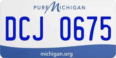 MI license plate DCJ0675