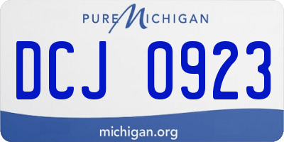 MI license plate DCJ0923