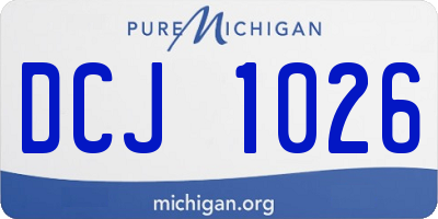 MI license plate DCJ1026