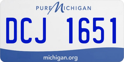 MI license plate DCJ1651