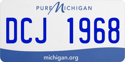 MI license plate DCJ1968