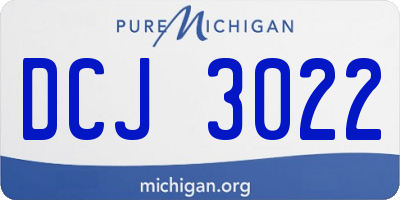 MI license plate DCJ3022