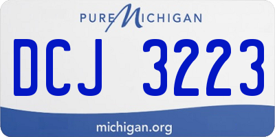 MI license plate DCJ3223