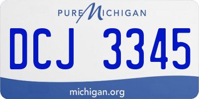 MI license plate DCJ3345