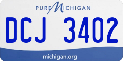 MI license plate DCJ3402