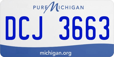 MI license plate DCJ3663