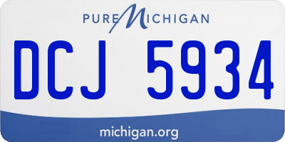MI license plate DCJ5934