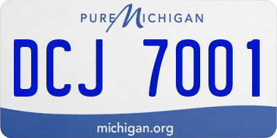MI license plate DCJ7001