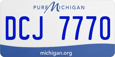 MI license plate DCJ7770