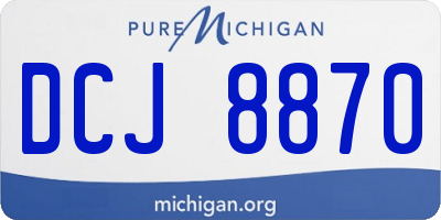MI license plate DCJ8870