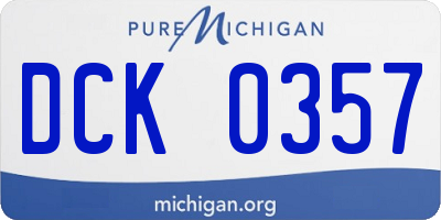 MI license plate DCK0357