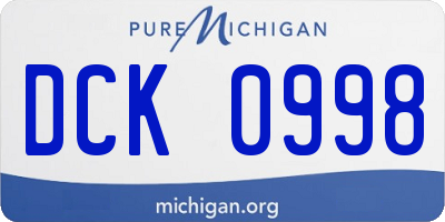 MI license plate DCK0998