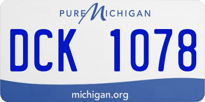MI license plate DCK1078