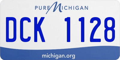 MI license plate DCK1128