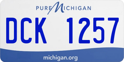 MI license plate DCK1257