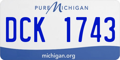 MI license plate DCK1743