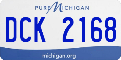MI license plate DCK2168