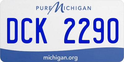MI license plate DCK2290