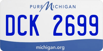 MI license plate DCK2699