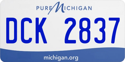 MI license plate DCK2837