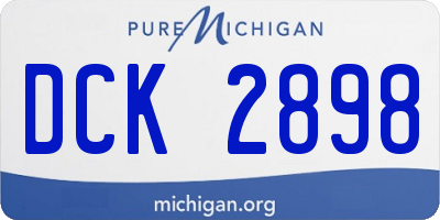 MI license plate DCK2898