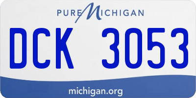 MI license plate DCK3053