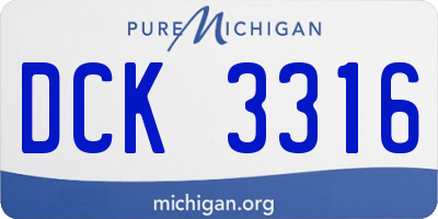 MI license plate DCK3316