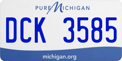 MI license plate DCK3585