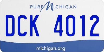 MI license plate DCK4012
