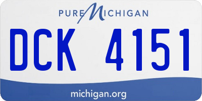 MI license plate DCK4151