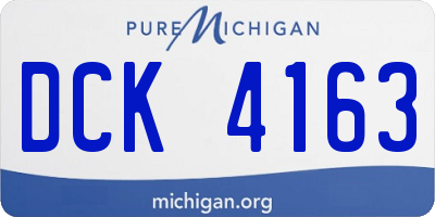 MI license plate DCK4163