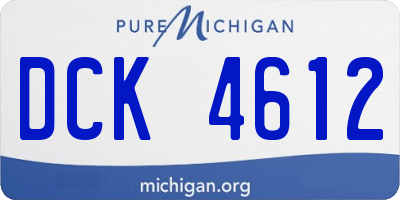 MI license plate DCK4612