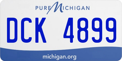 MI license plate DCK4899