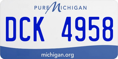 MI license plate DCK4958