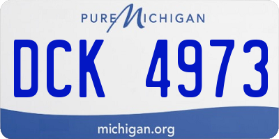 MI license plate DCK4973