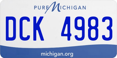 MI license plate DCK4983