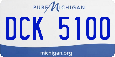 MI license plate DCK5100