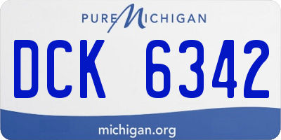 MI license plate DCK6342