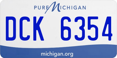 MI license plate DCK6354