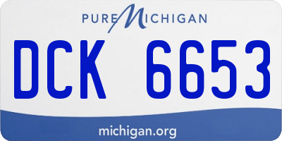 MI license plate DCK6653