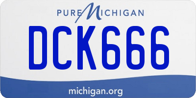 MI license plate DCK666