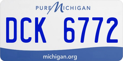 MI license plate DCK6772