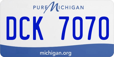 MI license plate DCK7070