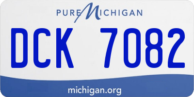 MI license plate DCK7082