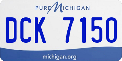 MI license plate DCK7150