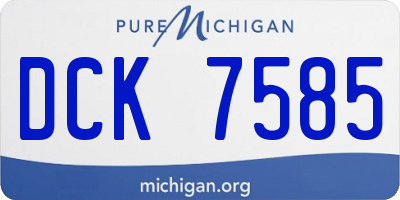 MI license plate DCK7585