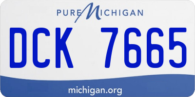 MI license plate DCK7665