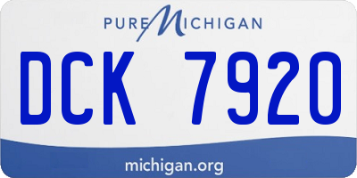MI license plate DCK7920
