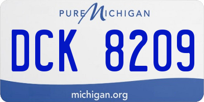 MI license plate DCK8209