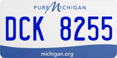 MI license plate DCK8255